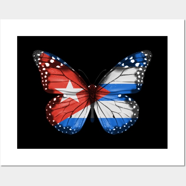 Cuban Flag  Butterfly - Gift for Cuban From Cuba Wall Art by Country Flags